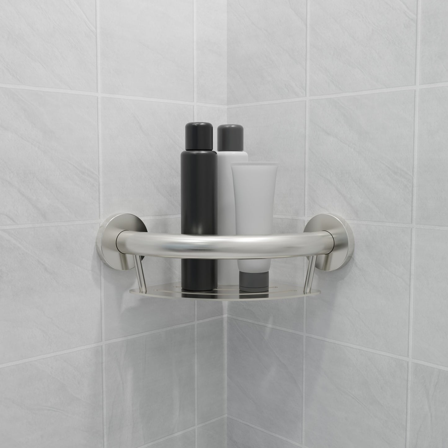 PLUS Corner Shelf + Grab Bar - $146